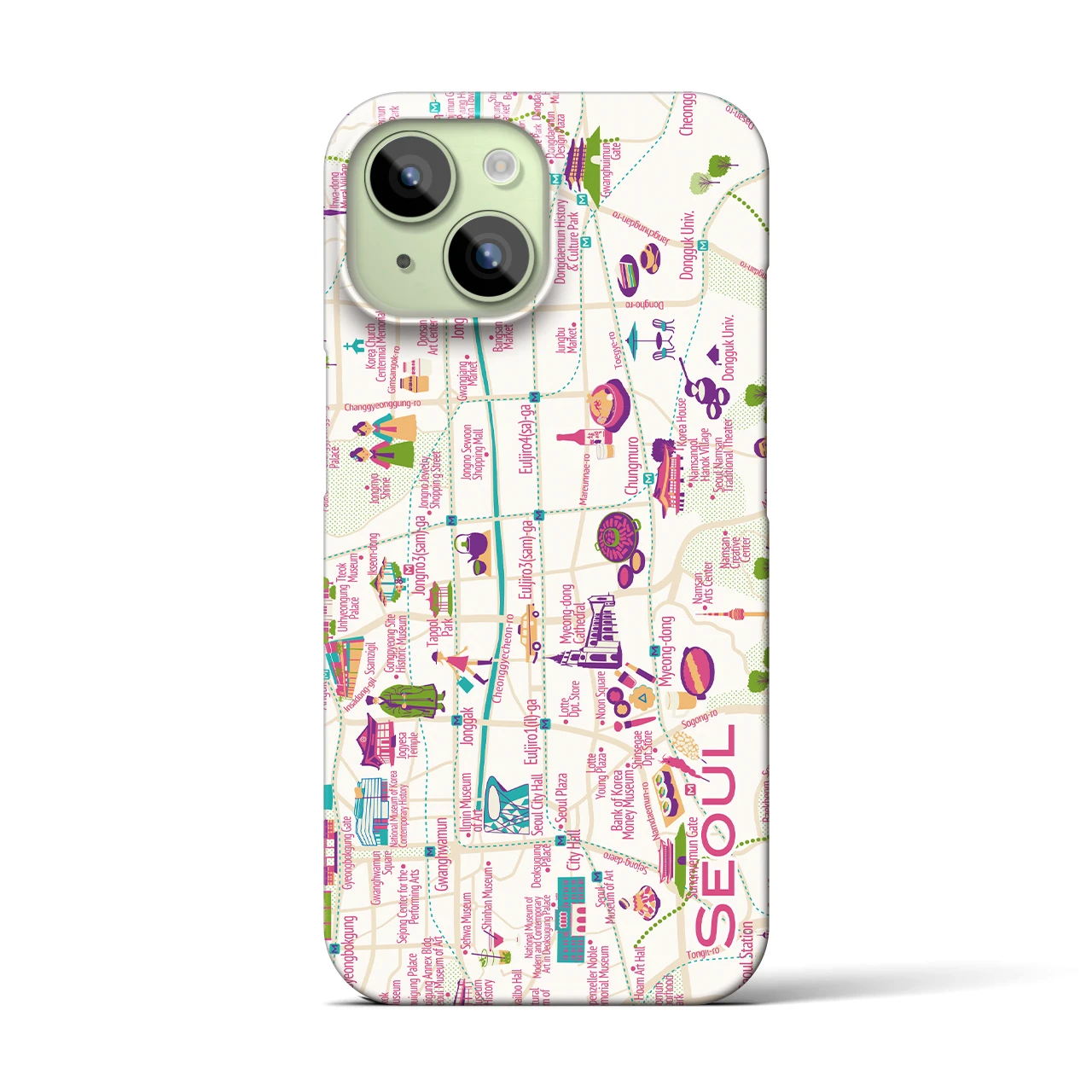 【ソウル】イラストマップiPhoneケース(バックカバータイプ)