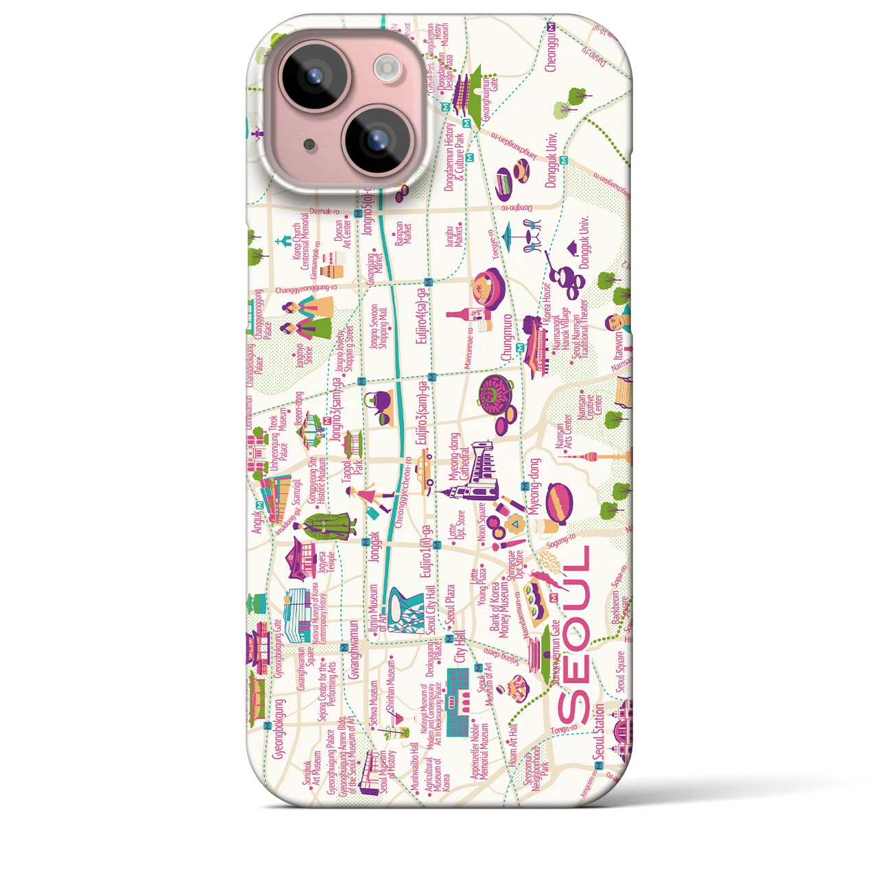 【ソウル】イラストマップiPhoneケース(バックカバータイプ)