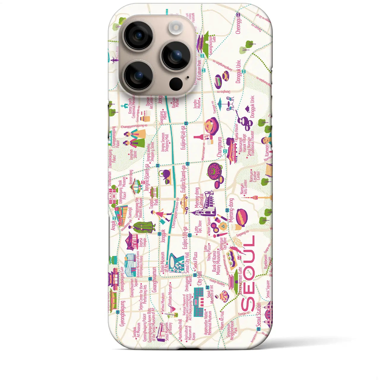 【ソウル】イラストマップiPhoneケース(バックカバータイプ)