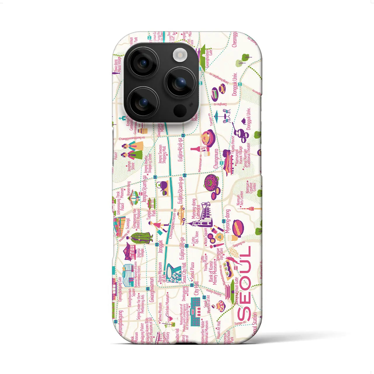 【ソウル】イラストマップiPhoneケース(バックカバータイプ)