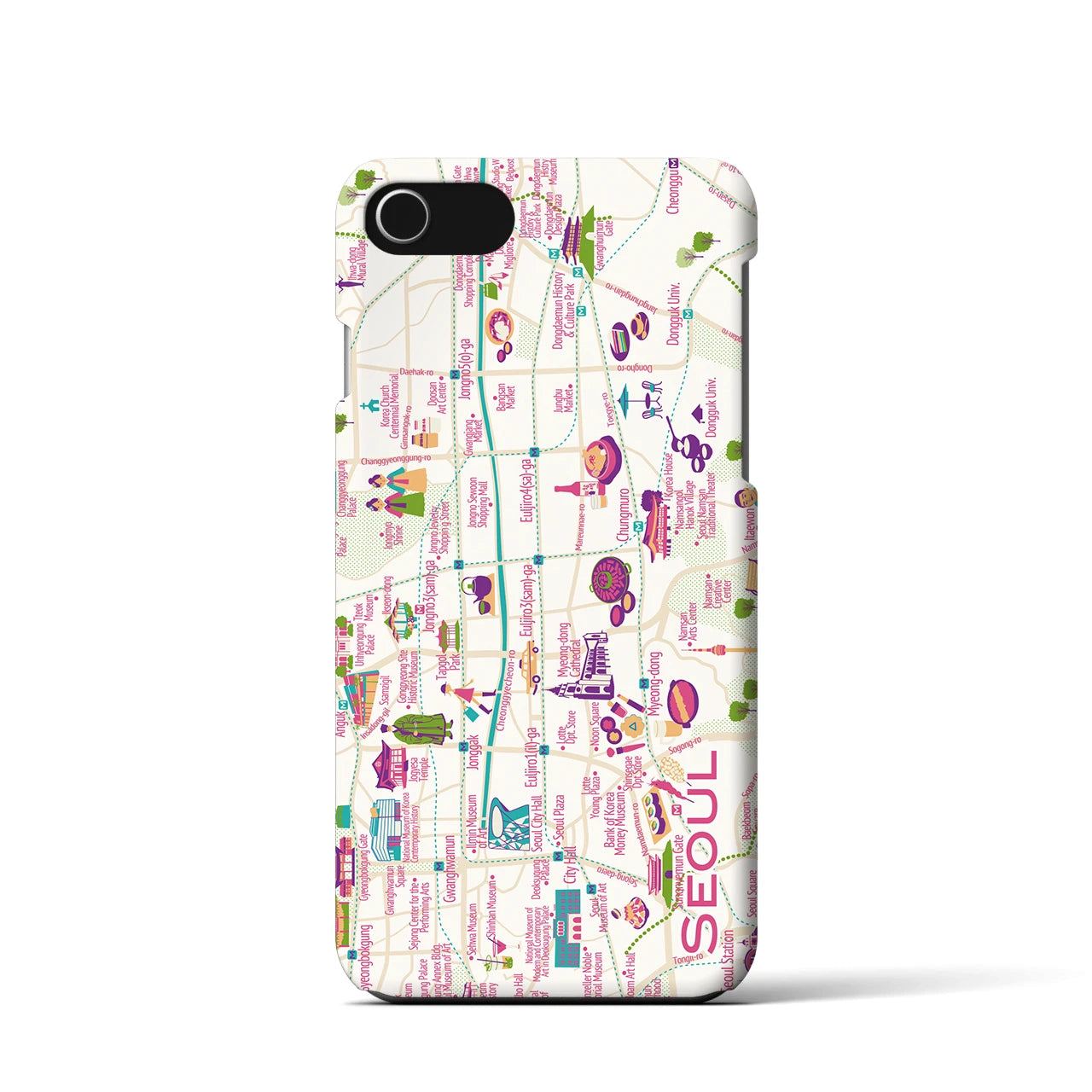 【ソウル】イラストマップiPhoneケース(バックカバータイプ)