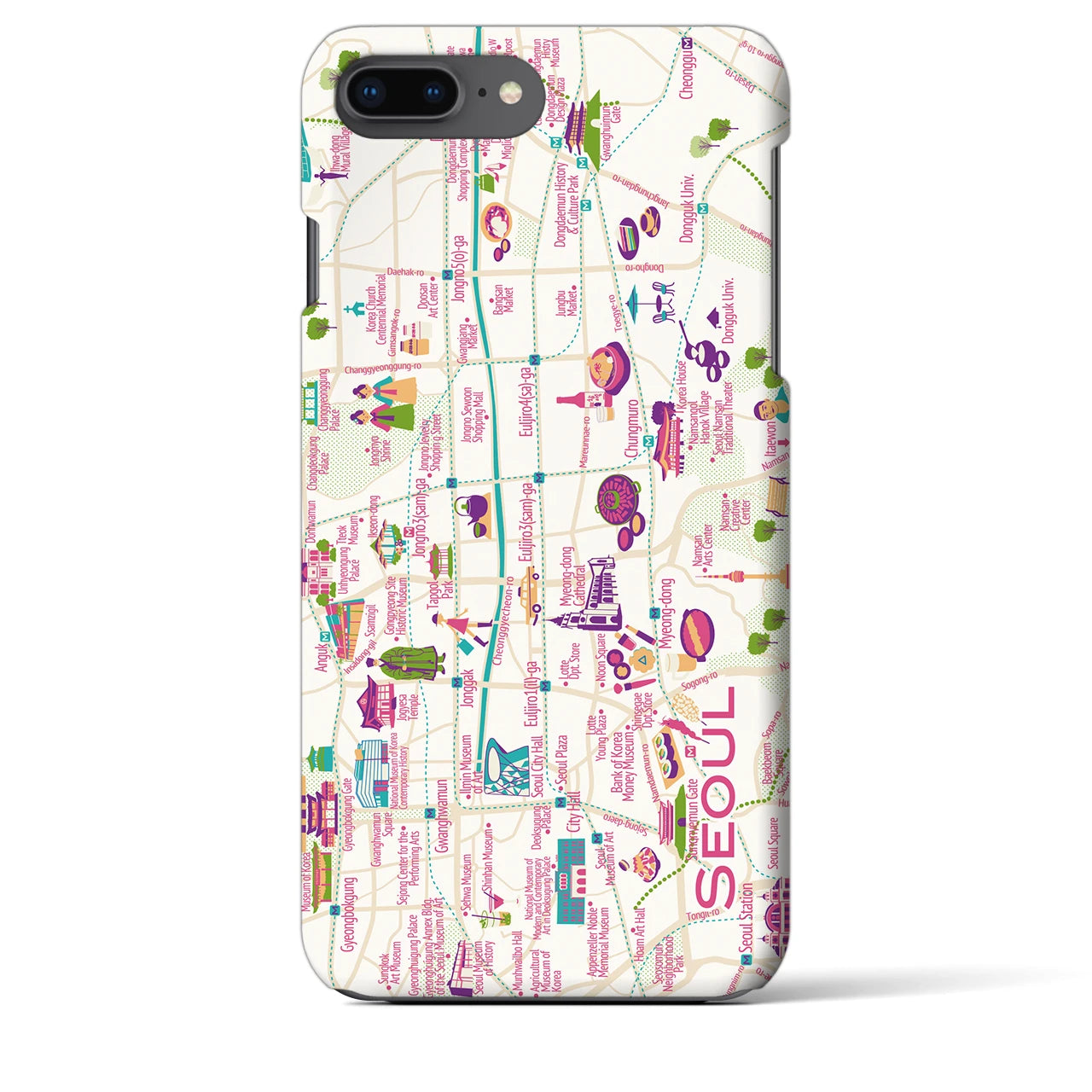 【ソウル】イラストマップiPhoneケース(バックカバータイプ)