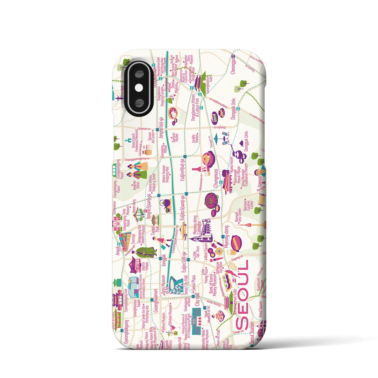 【ソウル】イラストマップiPhoneケース(バックカバータイプ)