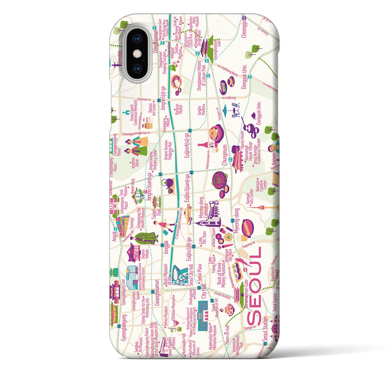 【ソウル】イラストマップiPhoneケース(バックカバータイプ)