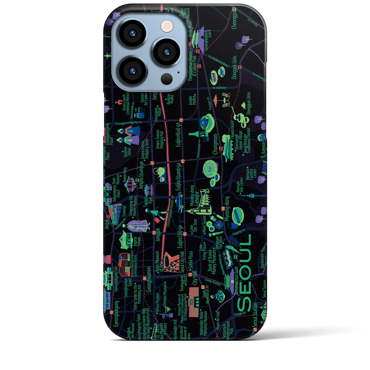 【ソウル】イラストマップiPhoneケース(バックカバータイプ)