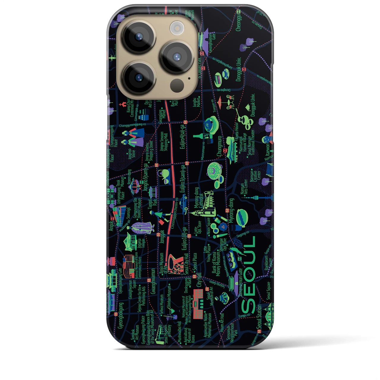 【ソウル】イラストマップiPhoneケース(バックカバータイプ)