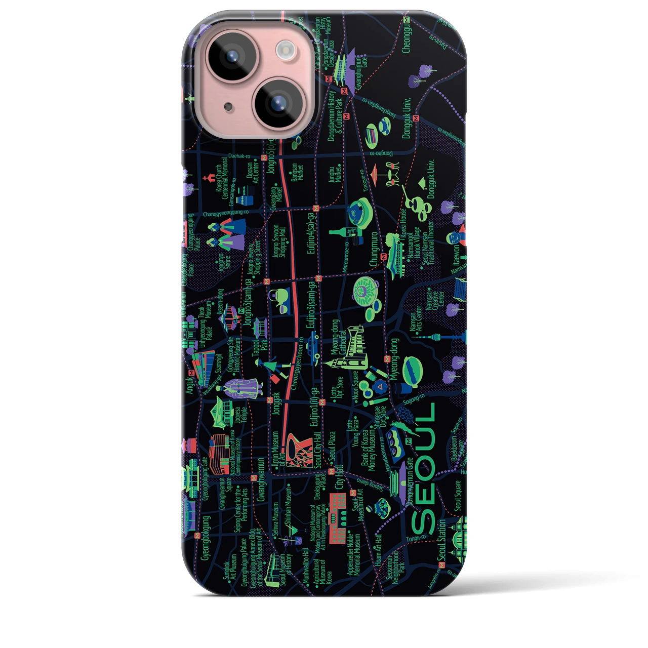 【ソウル】イラストマップiPhoneケース(バックカバータイプ)