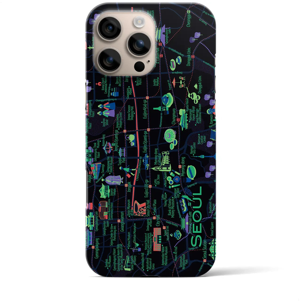 【ソウル】イラストマップiPhoneケース(バックカバータイプ)