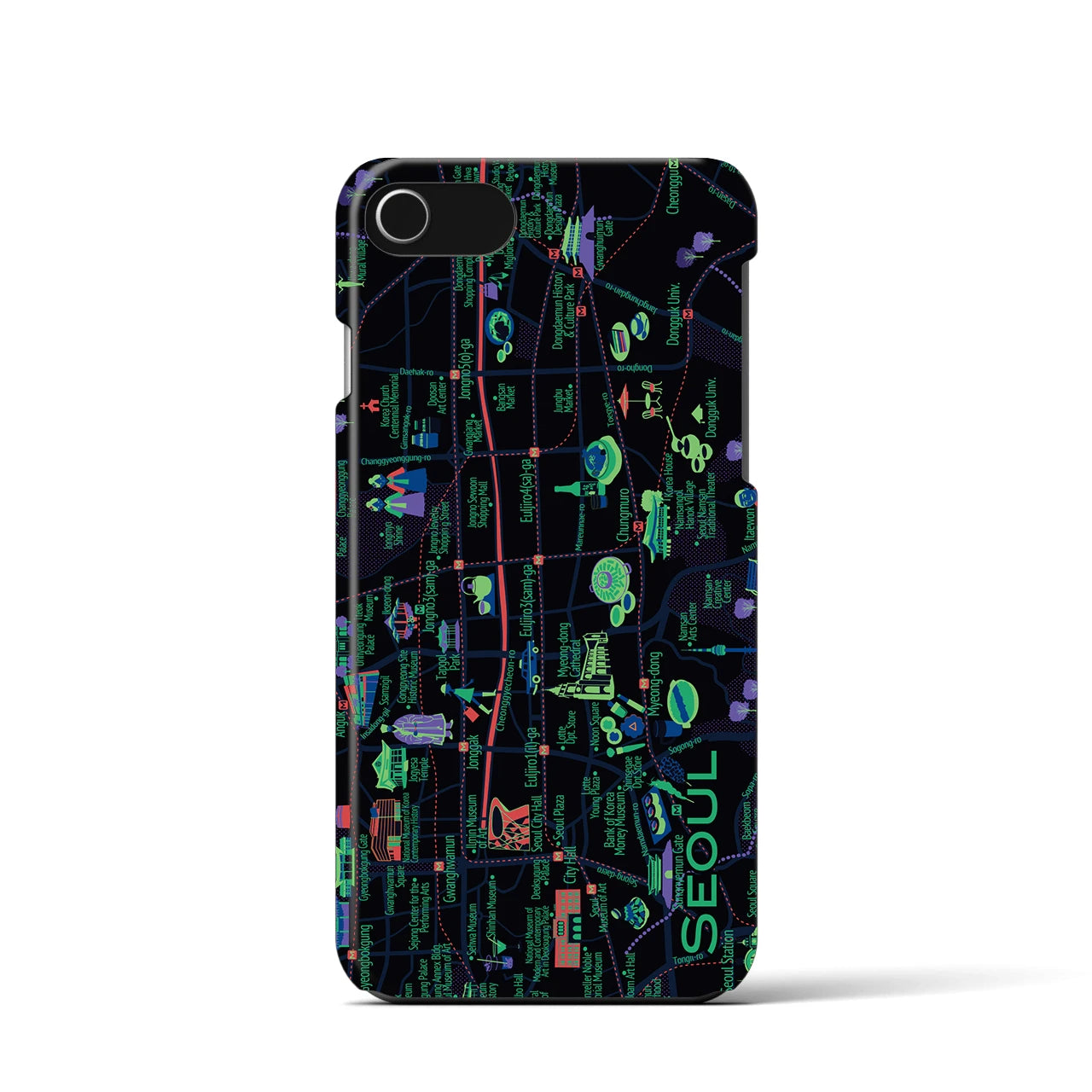 【ソウル】イラストマップiPhoneケース(バックカバータイプ)