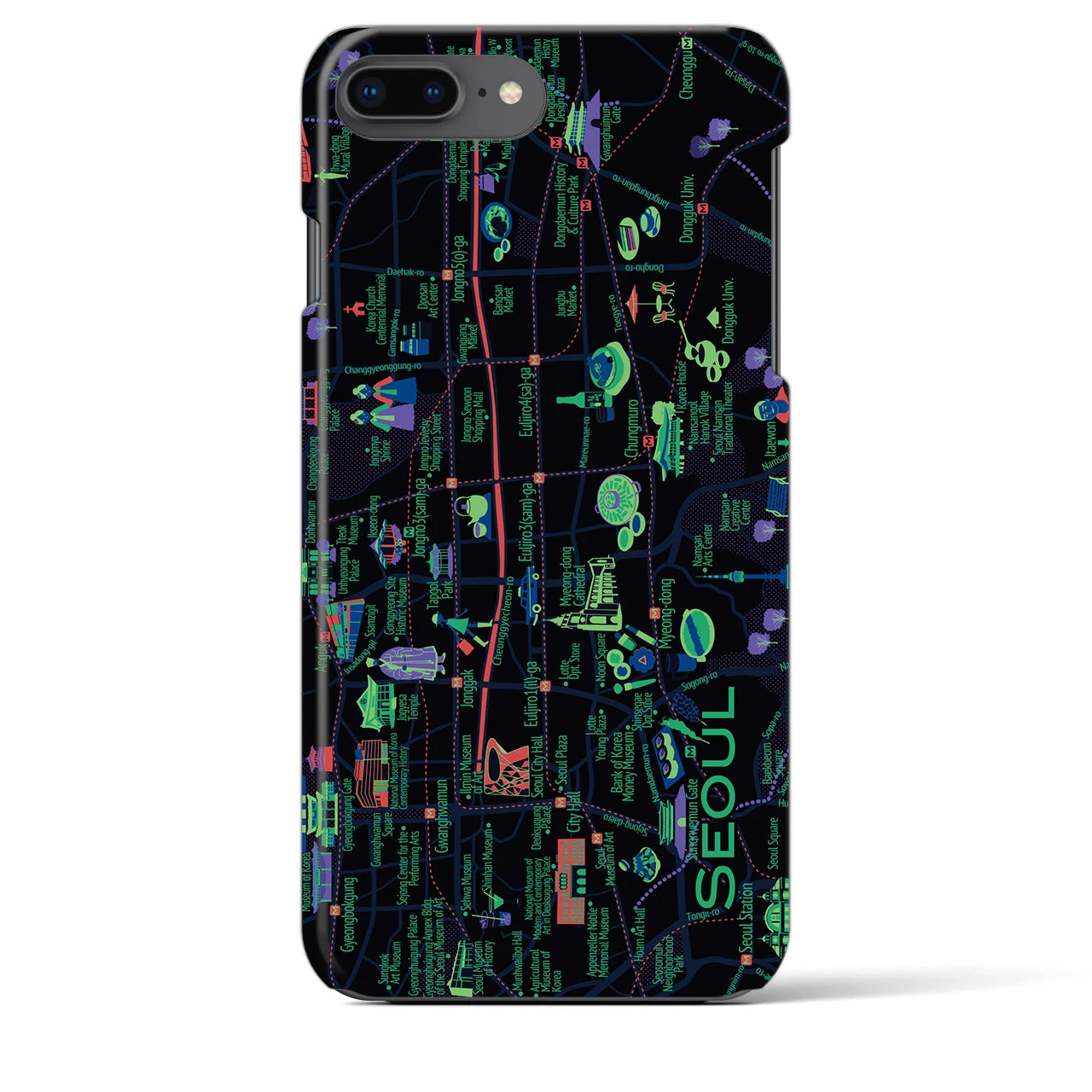 【ソウル】イラストマップiPhoneケース(バックカバータイプ)