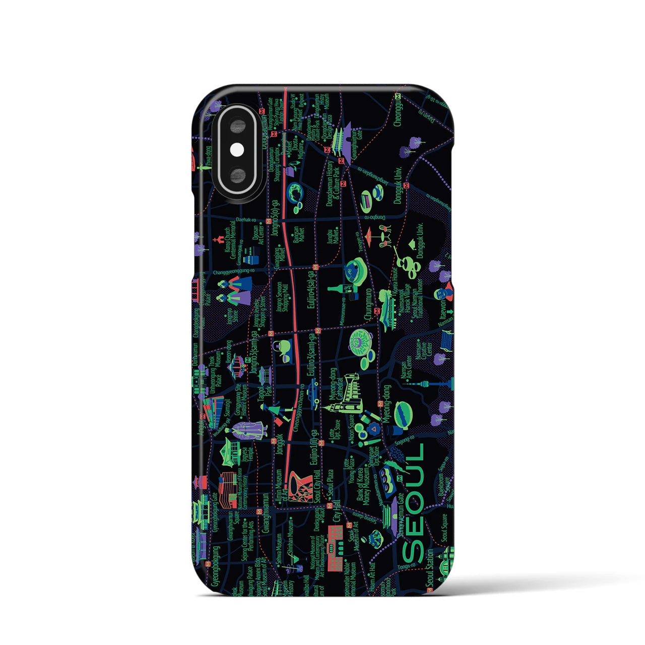 【ソウル】イラストマップiPhoneケース(バックカバータイプ)