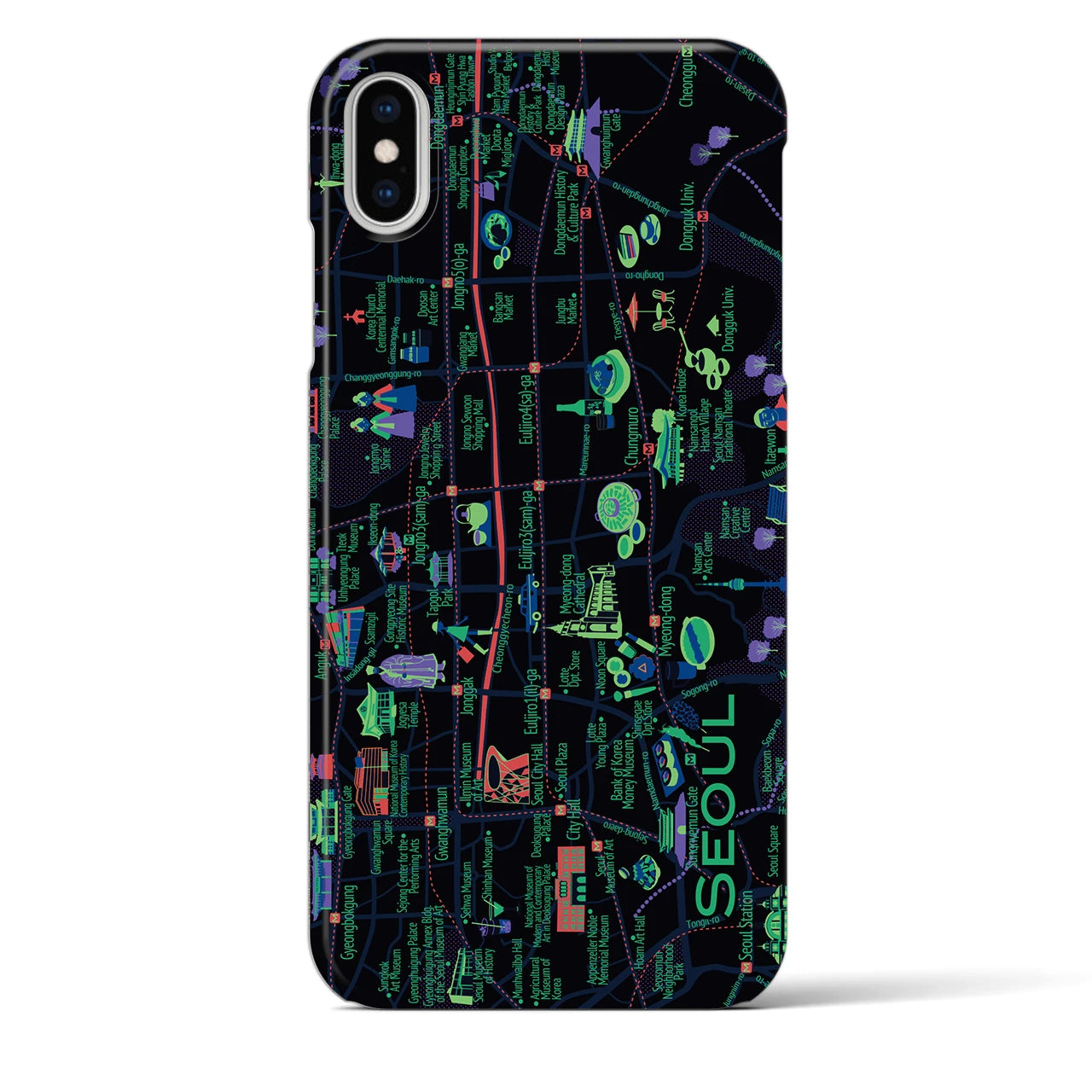 【ソウル】イラストマップiPhoneケース(バックカバータイプ)