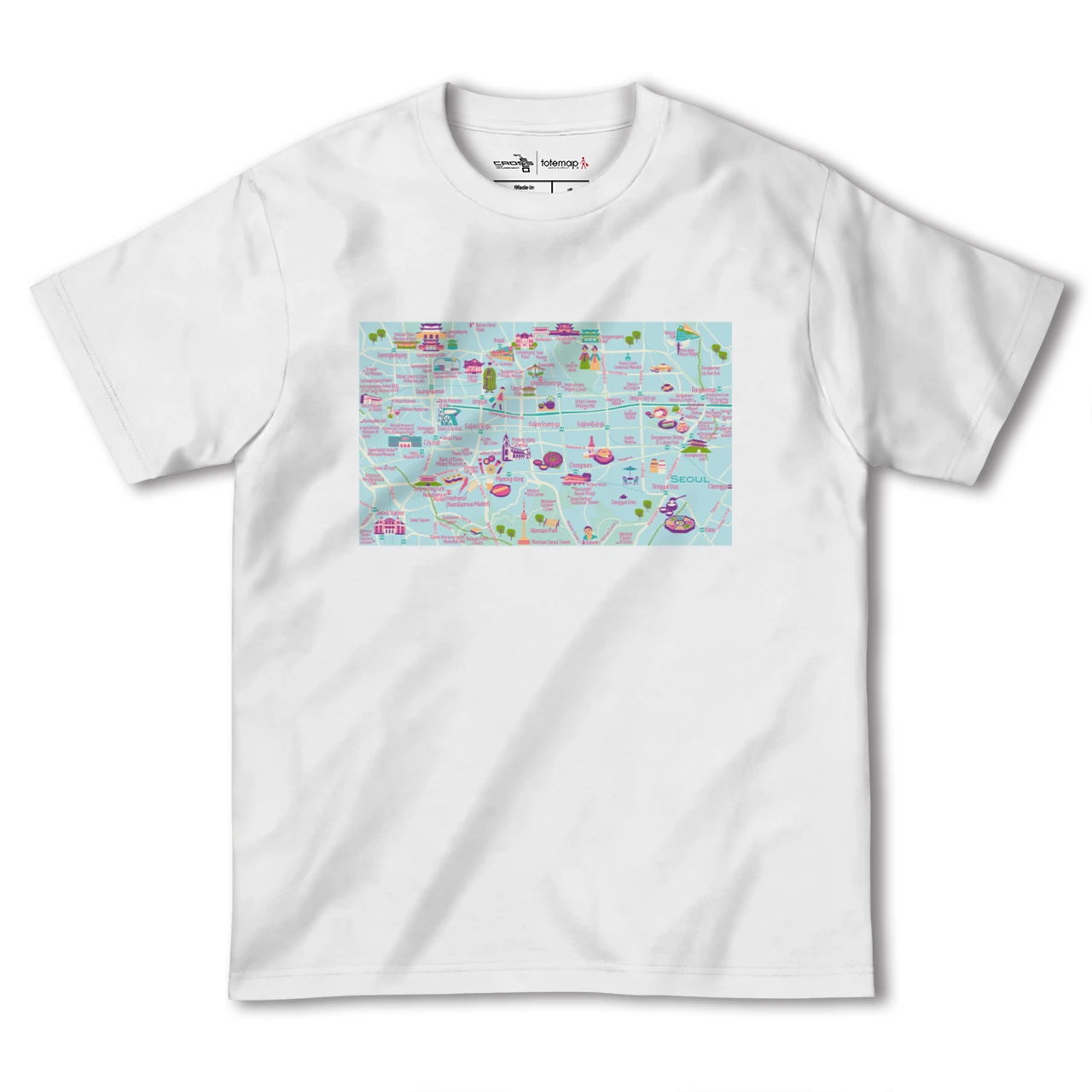 【ソウル(韓国)】イラストマップTシャツ