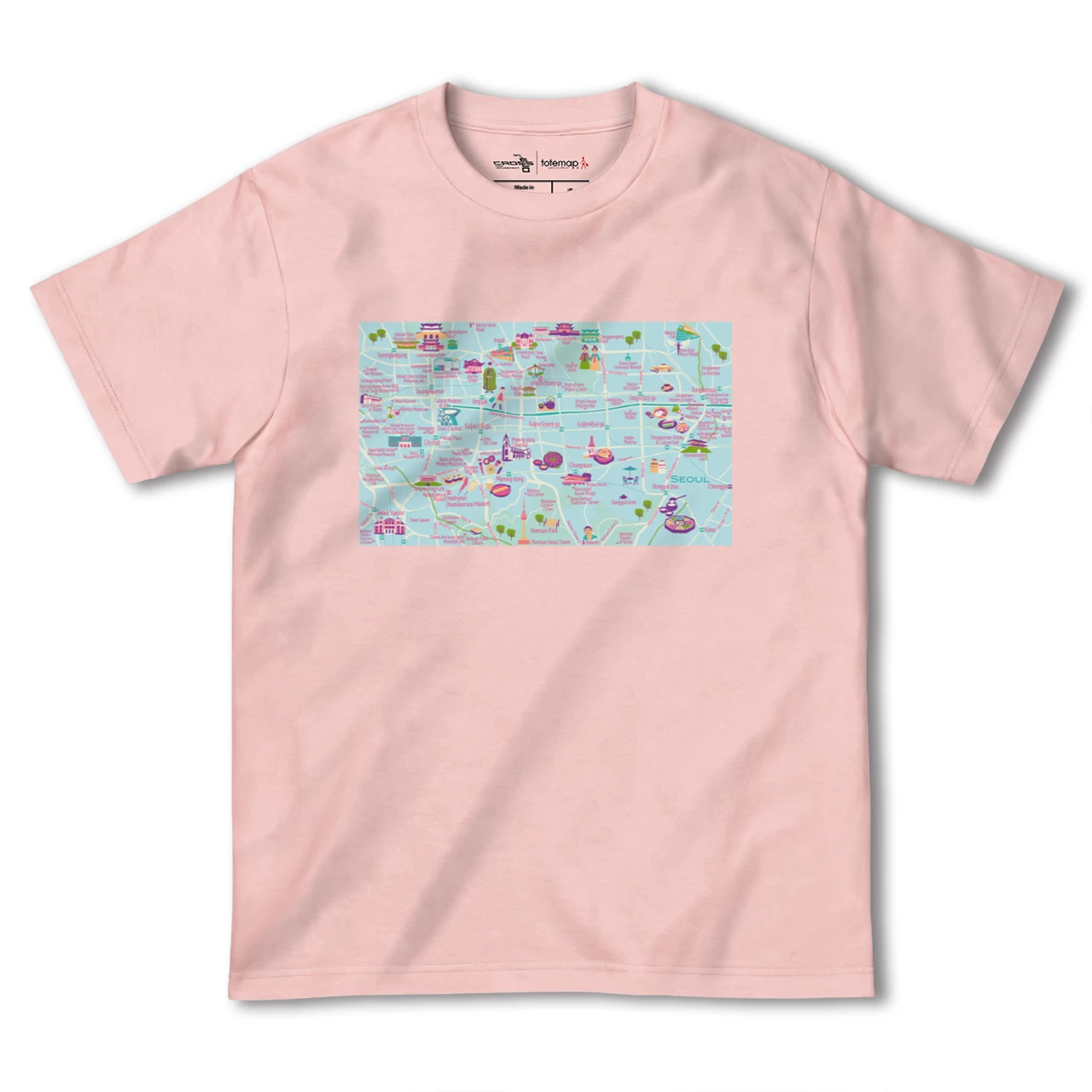 【ソウル(韓国)】イラストマップTシャツ