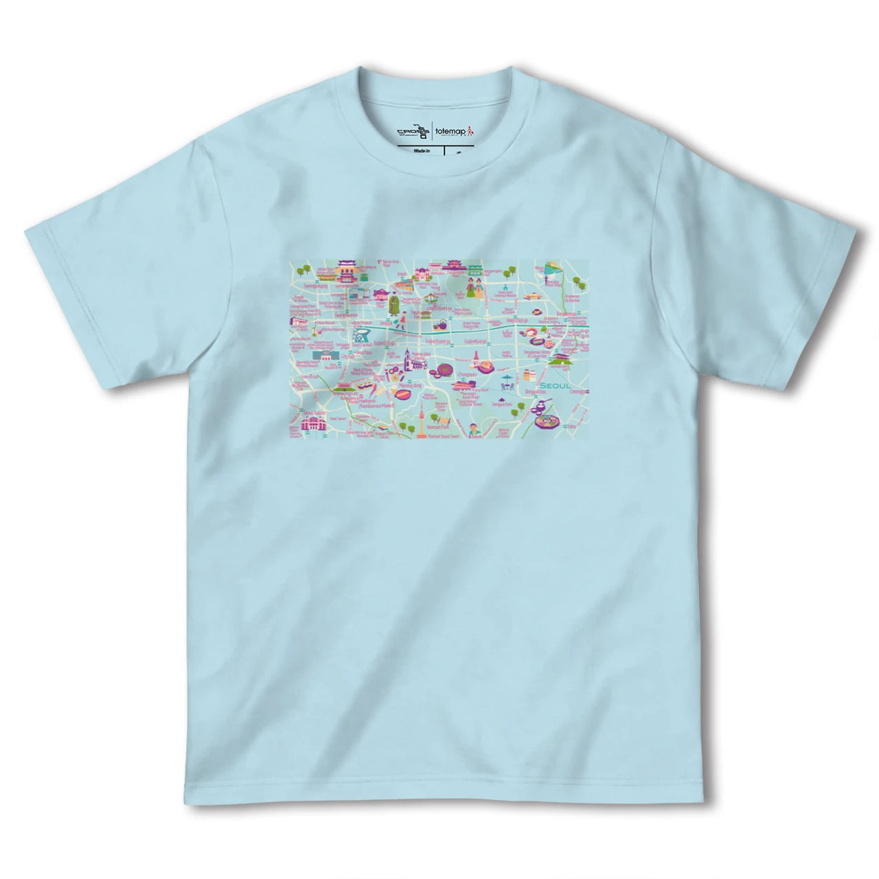 【ソウル(韓国)】イラストマップTシャツ