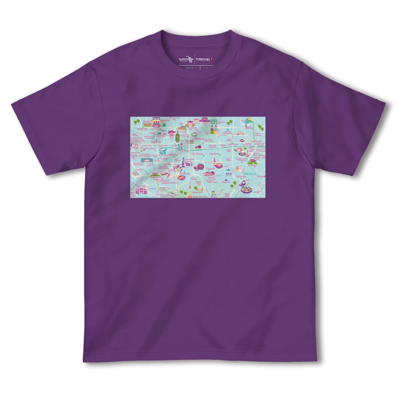 【ソウル(韓国)】イラストマップTシャツ