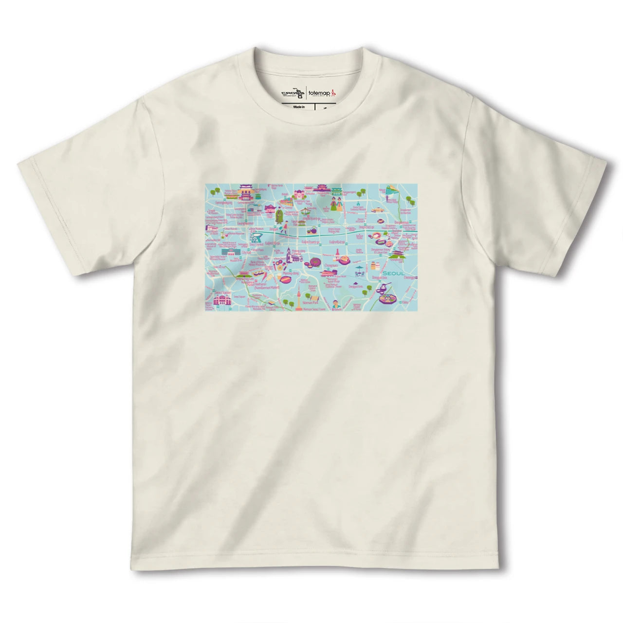 【ソウル(韓国)】イラストマップTシャツ