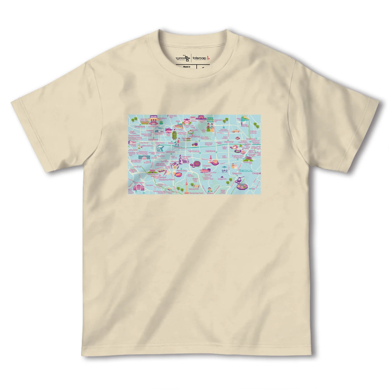 【ソウル(韓国)】イラストマップTシャツ