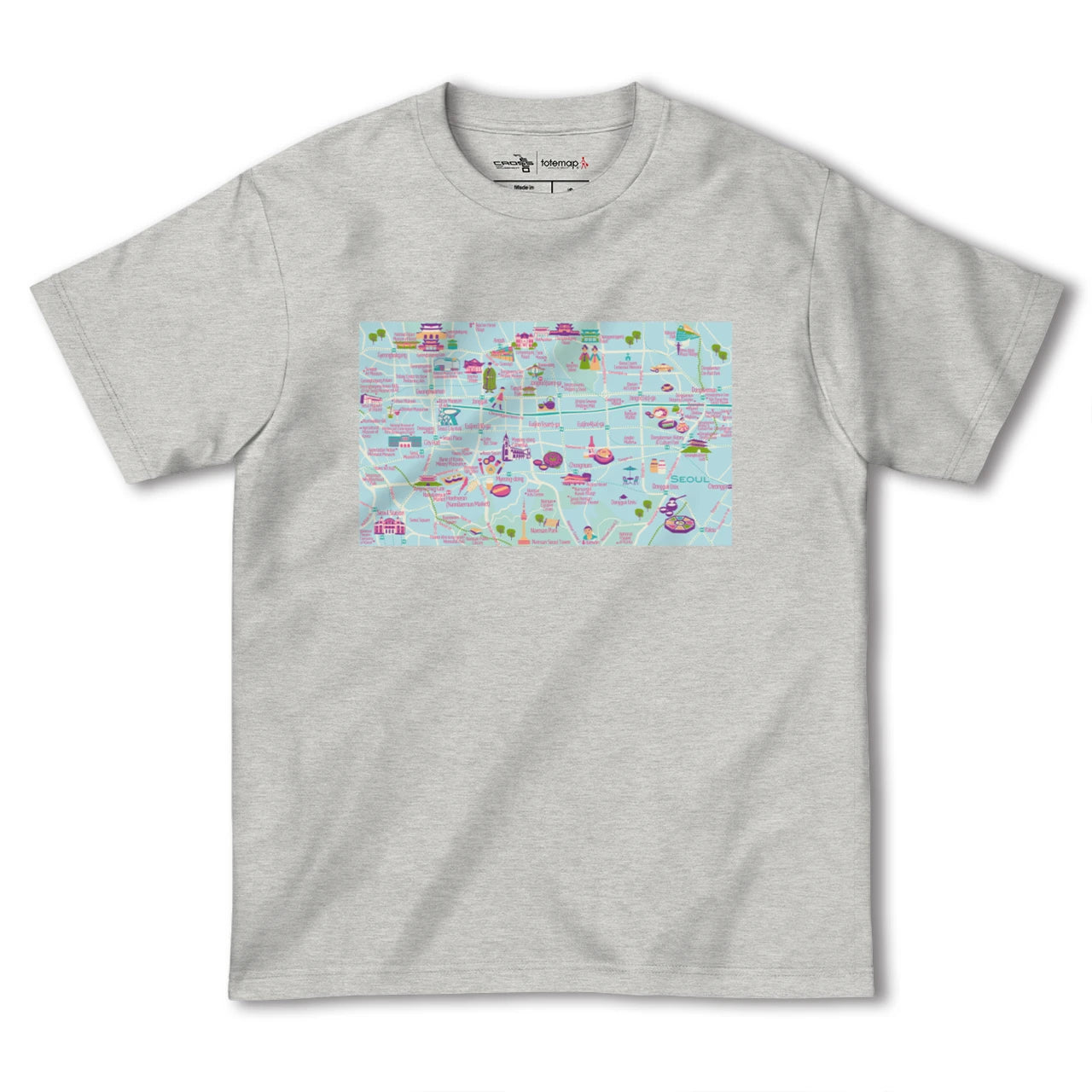 【ソウル(韓国)】イラストマップTシャツ