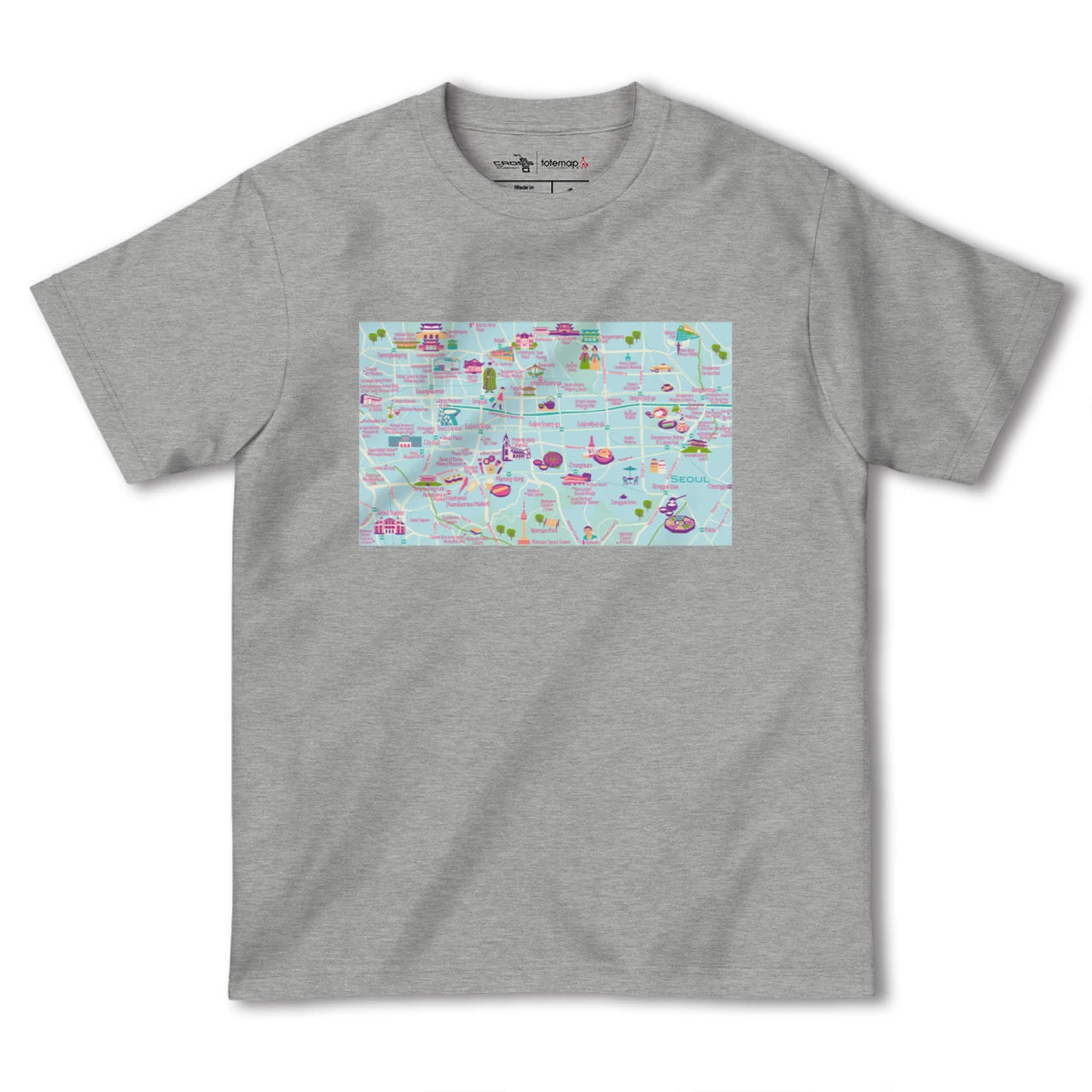 【ソウル(韓国)】イラストマップTシャツ