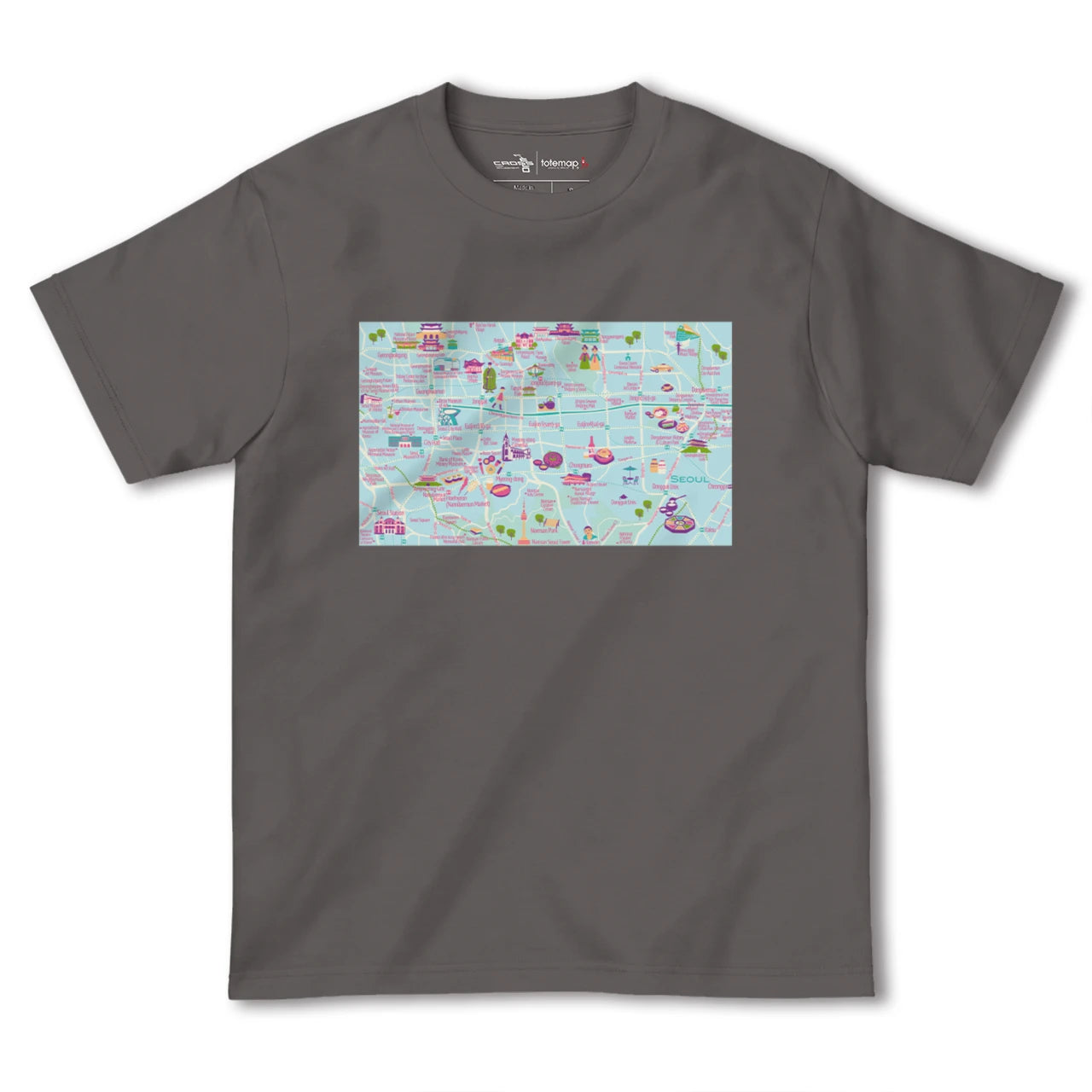 【ソウル(韓国)】イラストマップTシャツ