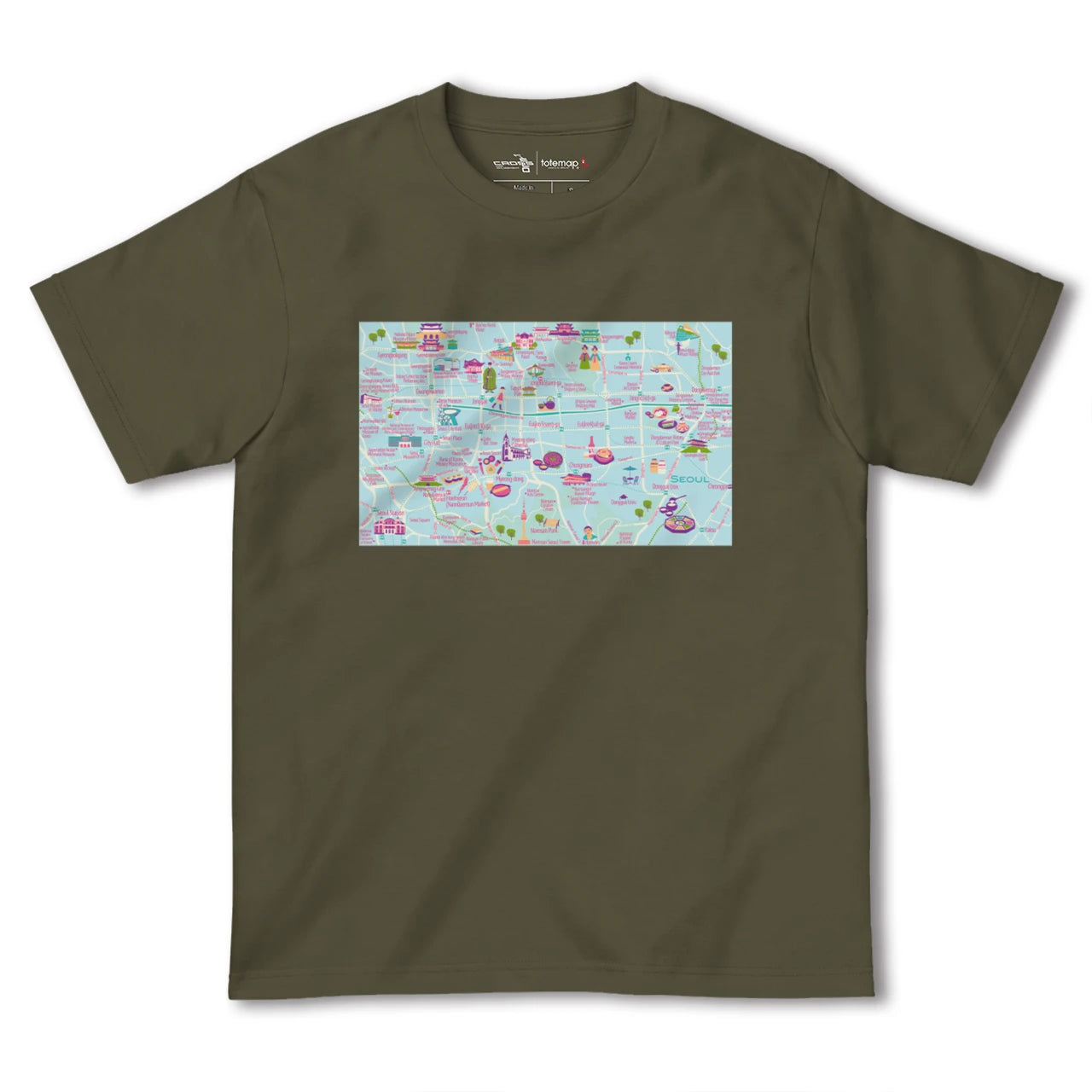 【ソウル(韓国)】イラストマップTシャツ