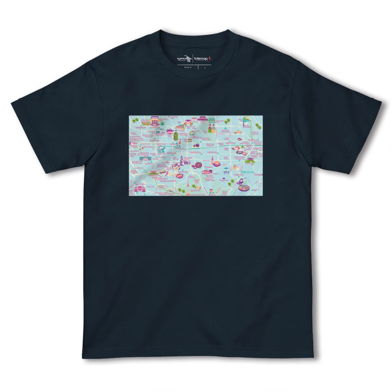 【ソウル(韓国)】イラストマップTシャツ