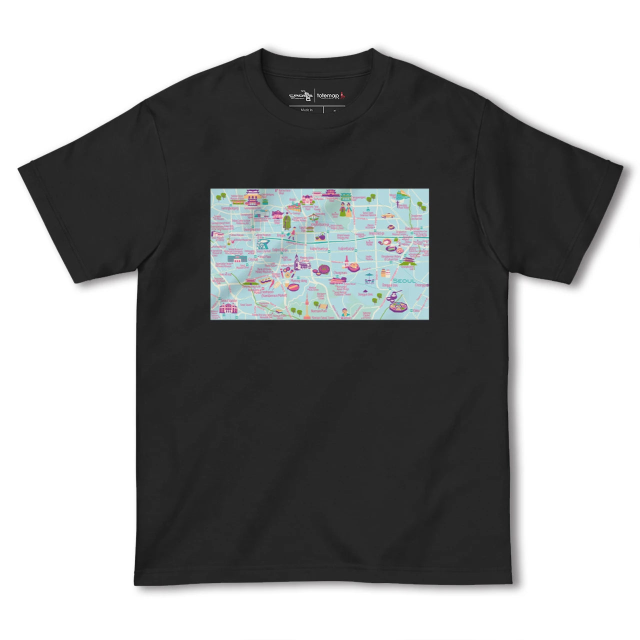 【ソウル(韓国)】イラストマップTシャツ
