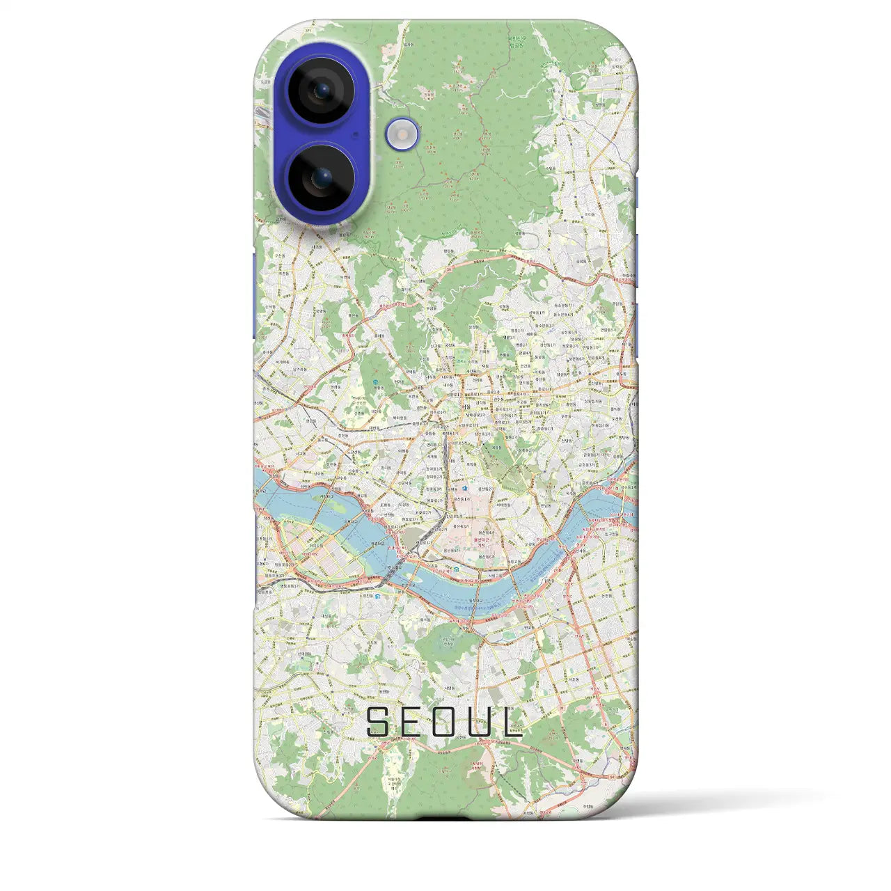 【ソウル(韓国)】地図柄iPhoneケース(バックカバータイプ)ナチュラル・iPhone 16 Pro Max 用