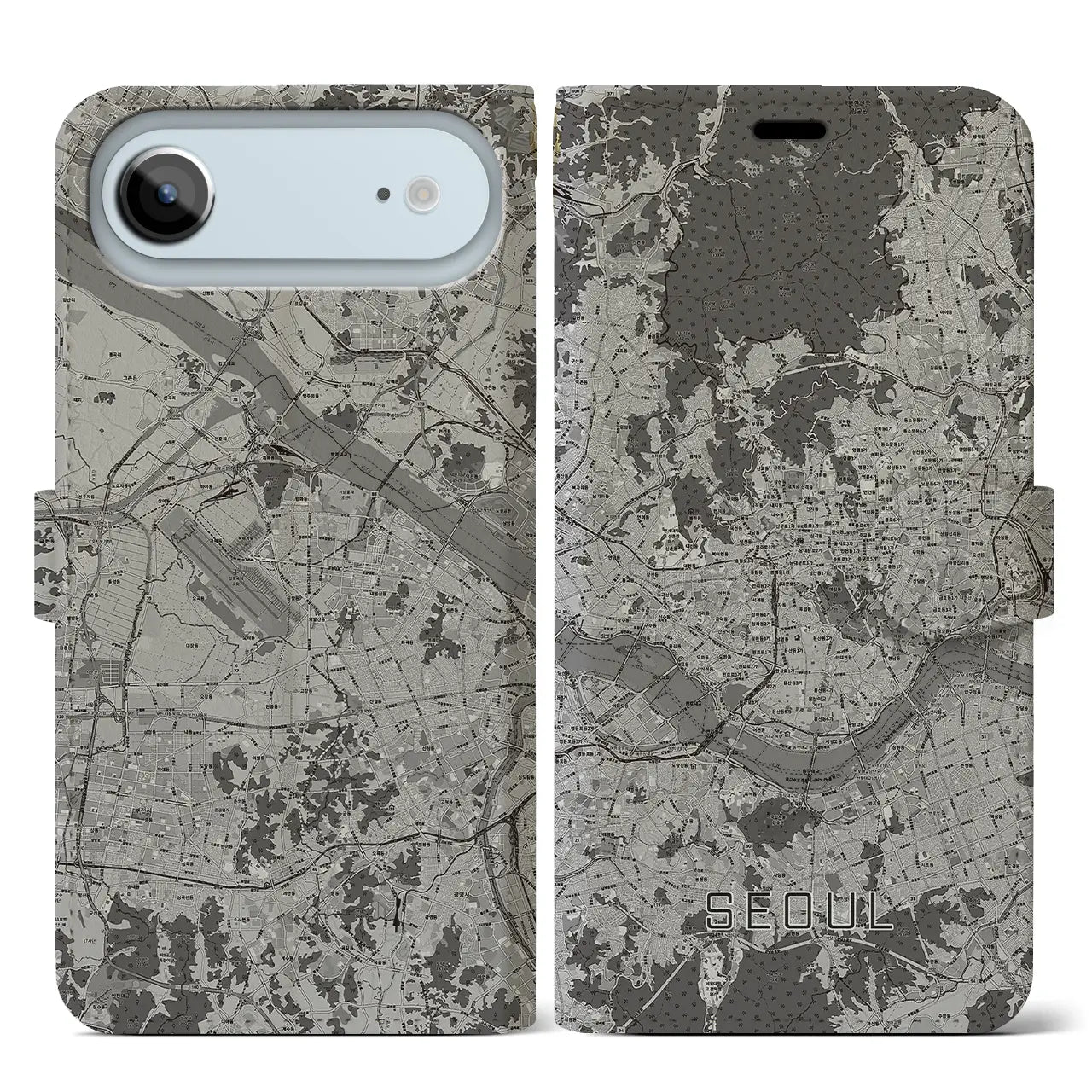 【ソウル(韓国)】地図柄iPhoneケース(手帳タイプ)