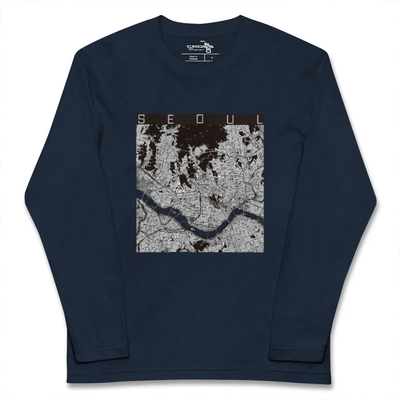 【ソウル(韓国)】地図柄ロングスリーブTシャツ