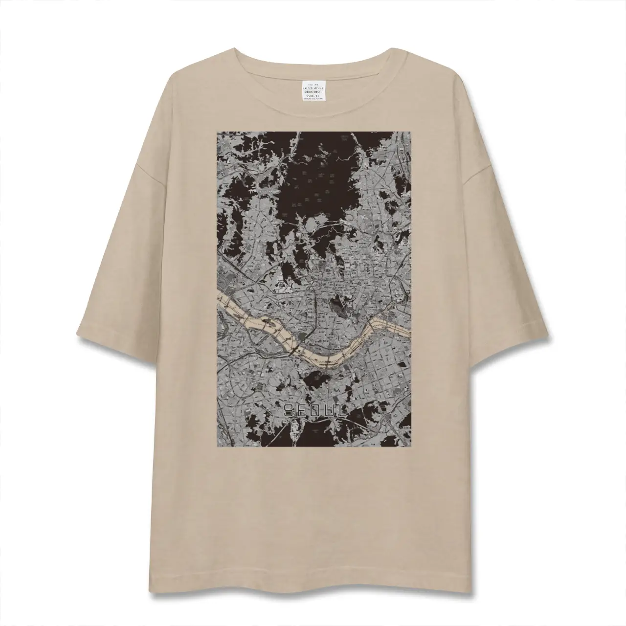 【ソウル(韓国)】地図柄ビッグシルエットTシャツ