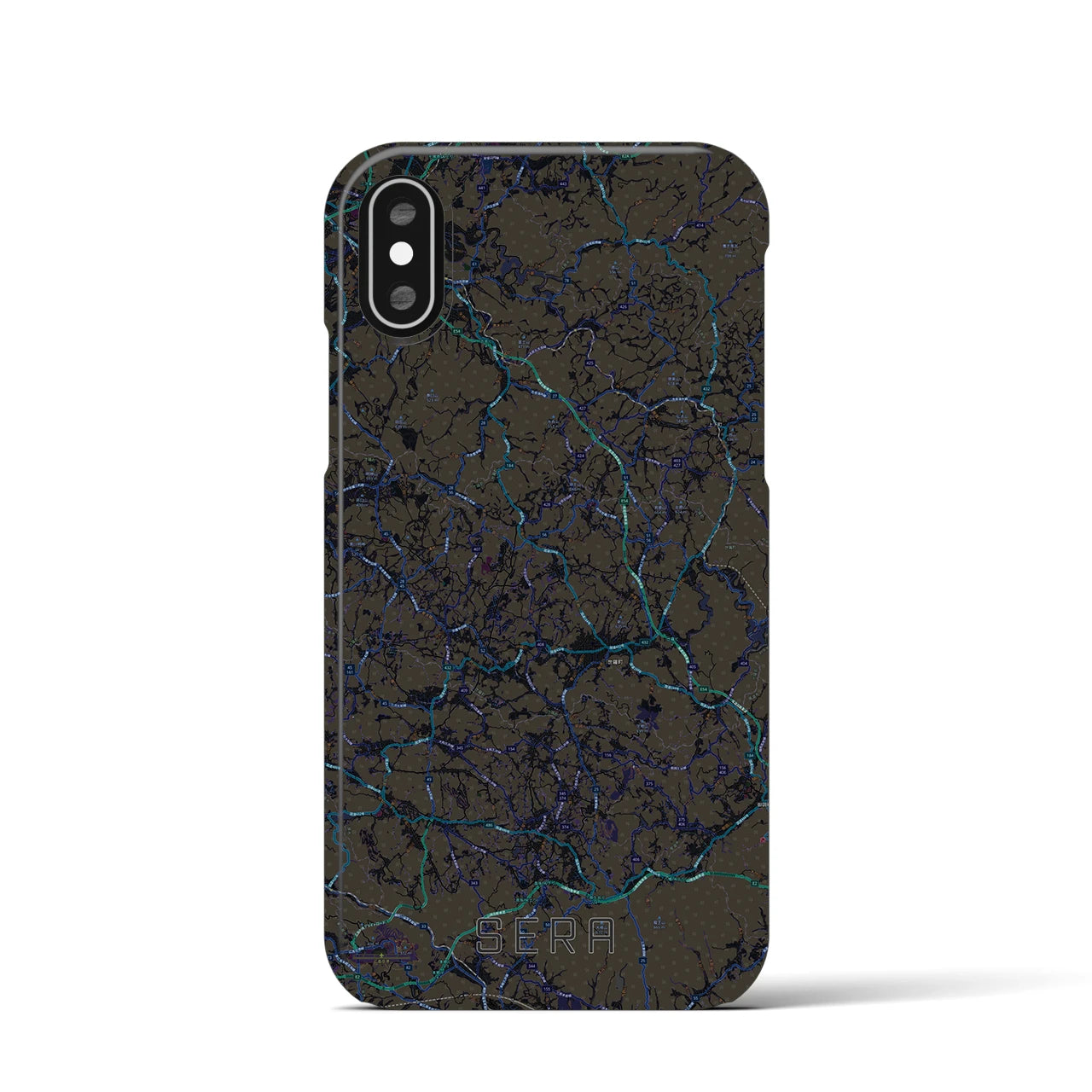 【世羅(広島県)】地図柄iPhoneケース(バックカバータイプ)