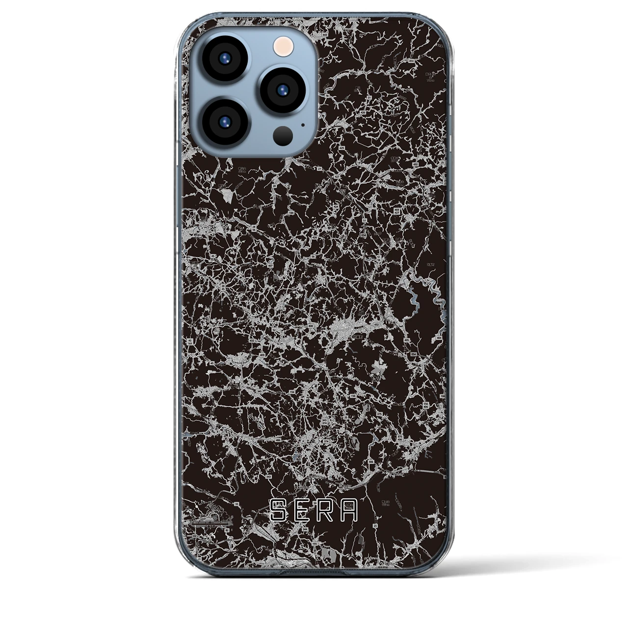 【世羅(広島県)】地図柄iPhoneケース(クリアタイプ)