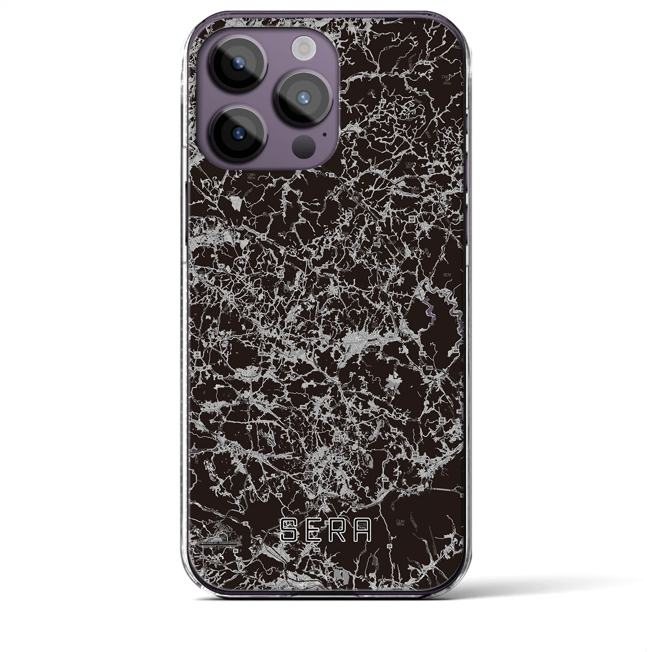 【世羅(広島県)】地図柄iPhoneケース(クリアタイプ)