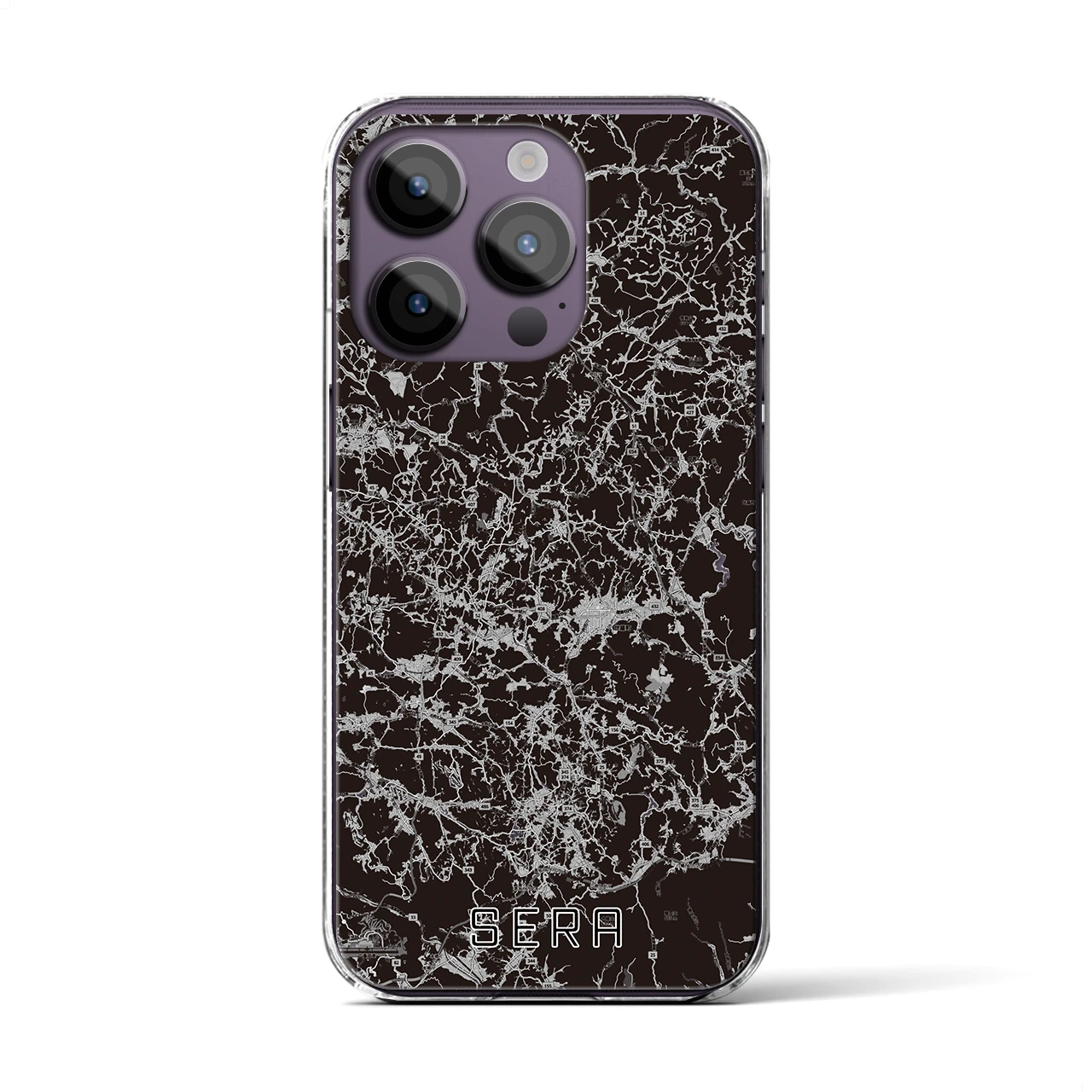 【世羅(広島県)】地図柄iPhoneケース(クリアタイプ)