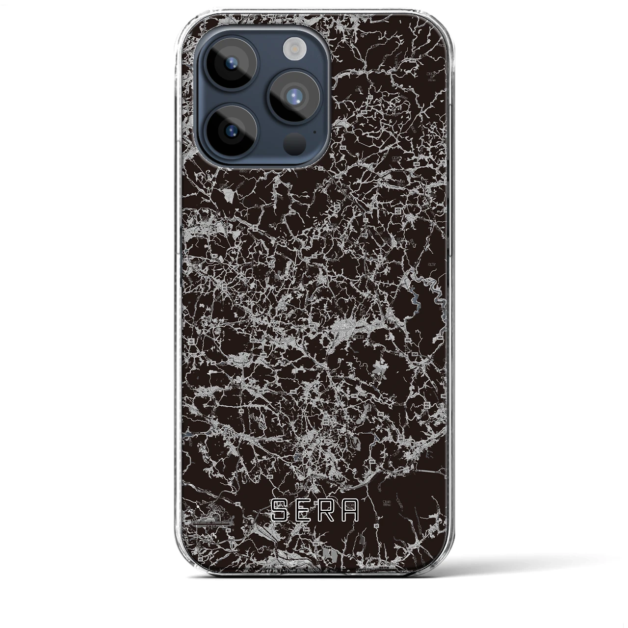 【世羅(広島県)】地図柄iPhoneケース(クリアタイプ)