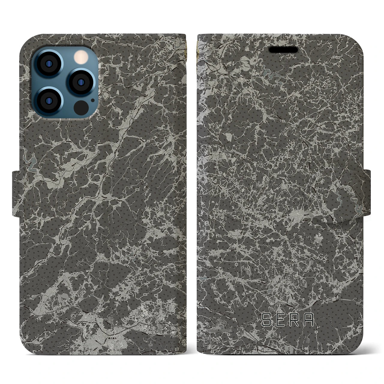 【世羅(広島県)】地図柄iPhoneケース(手帳タイプ)