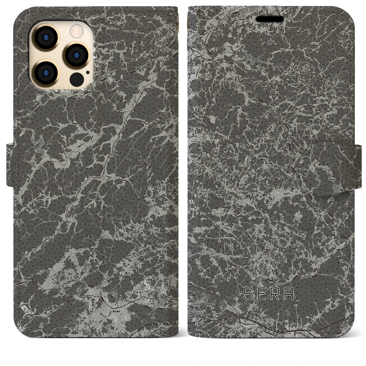 【世羅(広島県)】地図柄iPhoneケース(手帳タイプ)