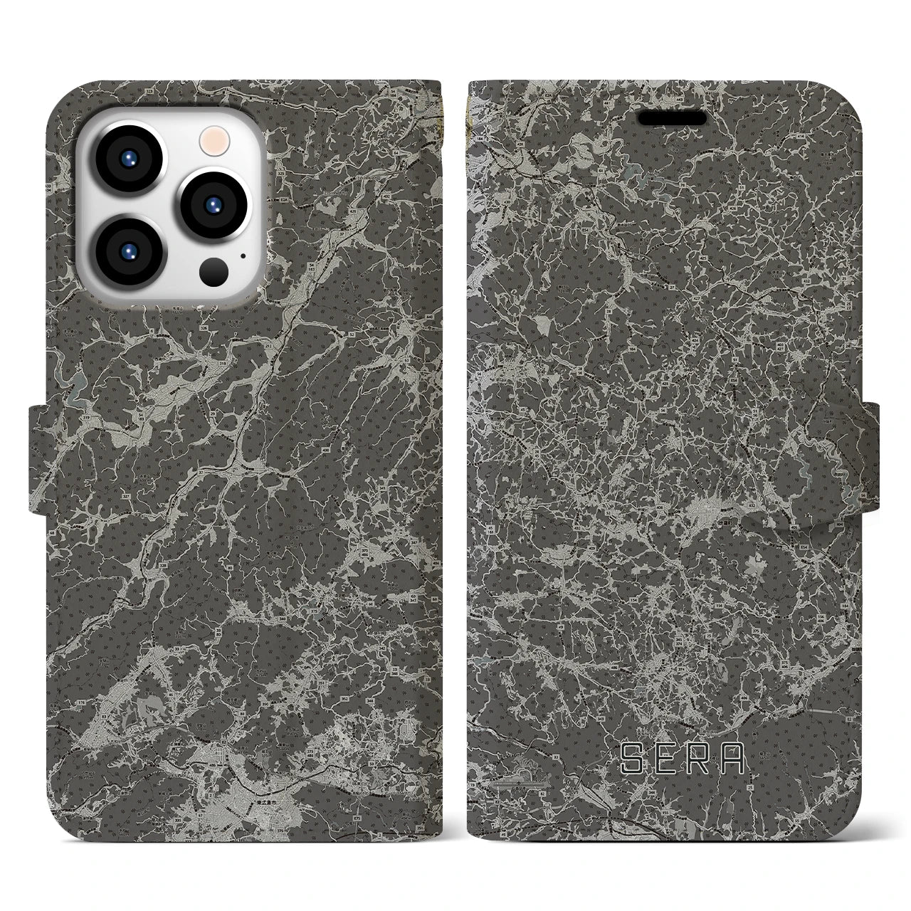 【世羅(広島県)】地図柄iPhoneケース(手帳タイプ)