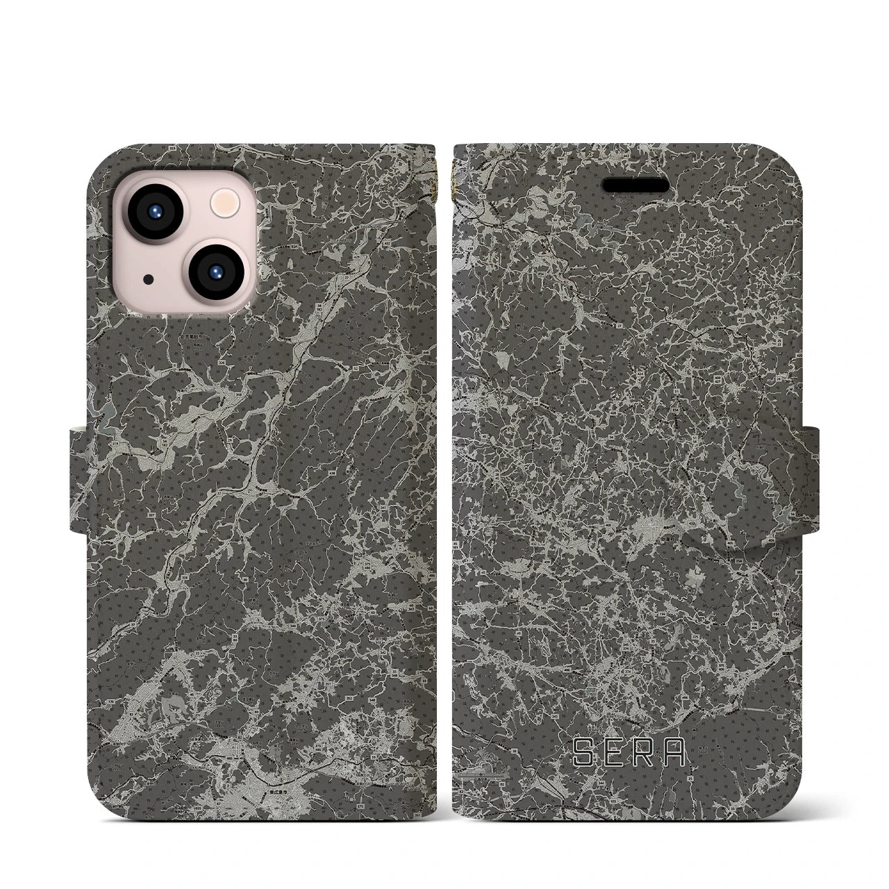 【世羅(広島県)】地図柄iPhoneケース(手帳タイプ)