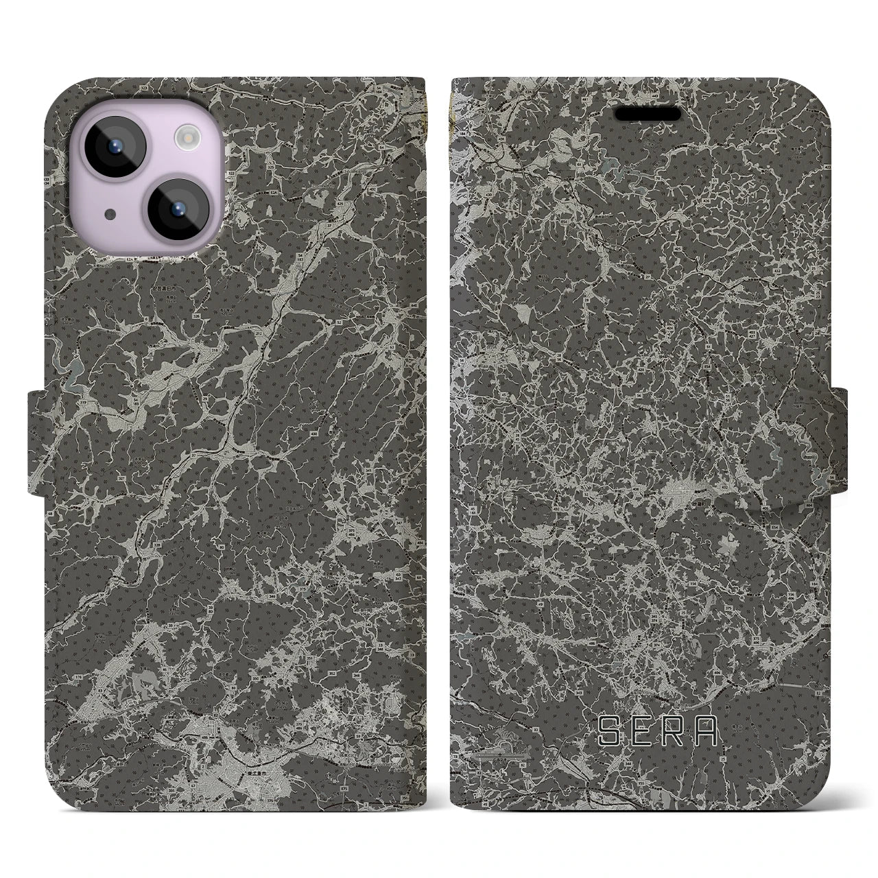 【世羅(広島県)】地図柄iPhoneケース(手帳タイプ)