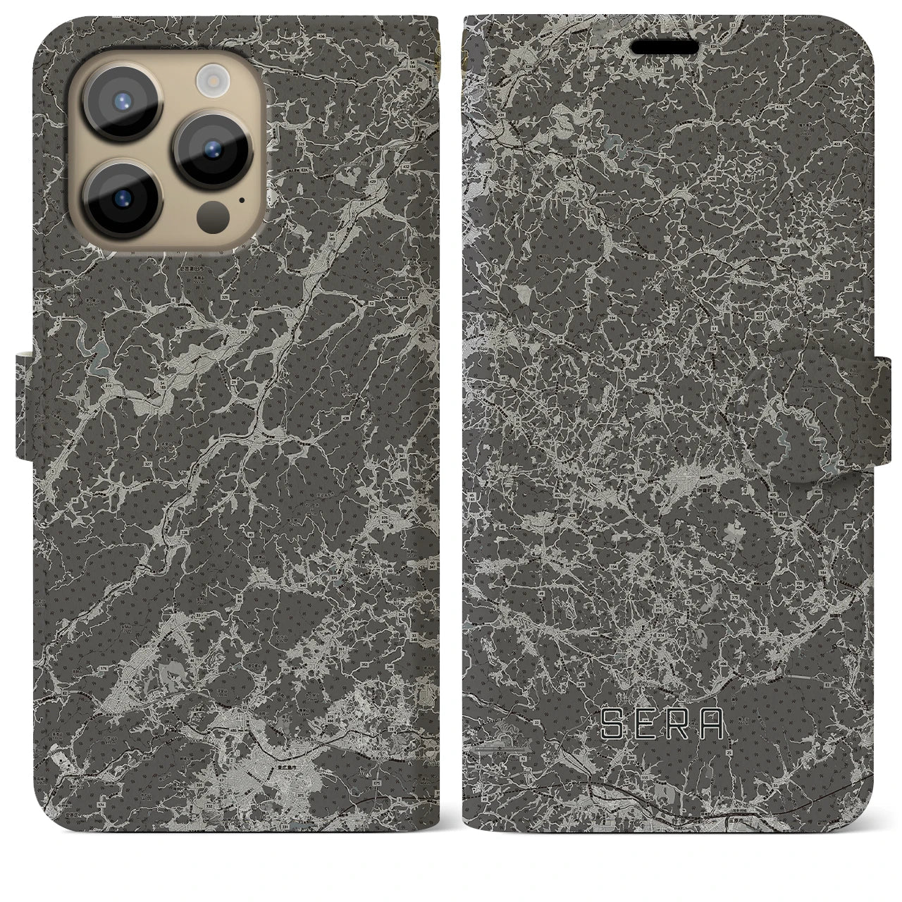 【世羅(広島県)】地図柄iPhoneケース(手帳タイプ)