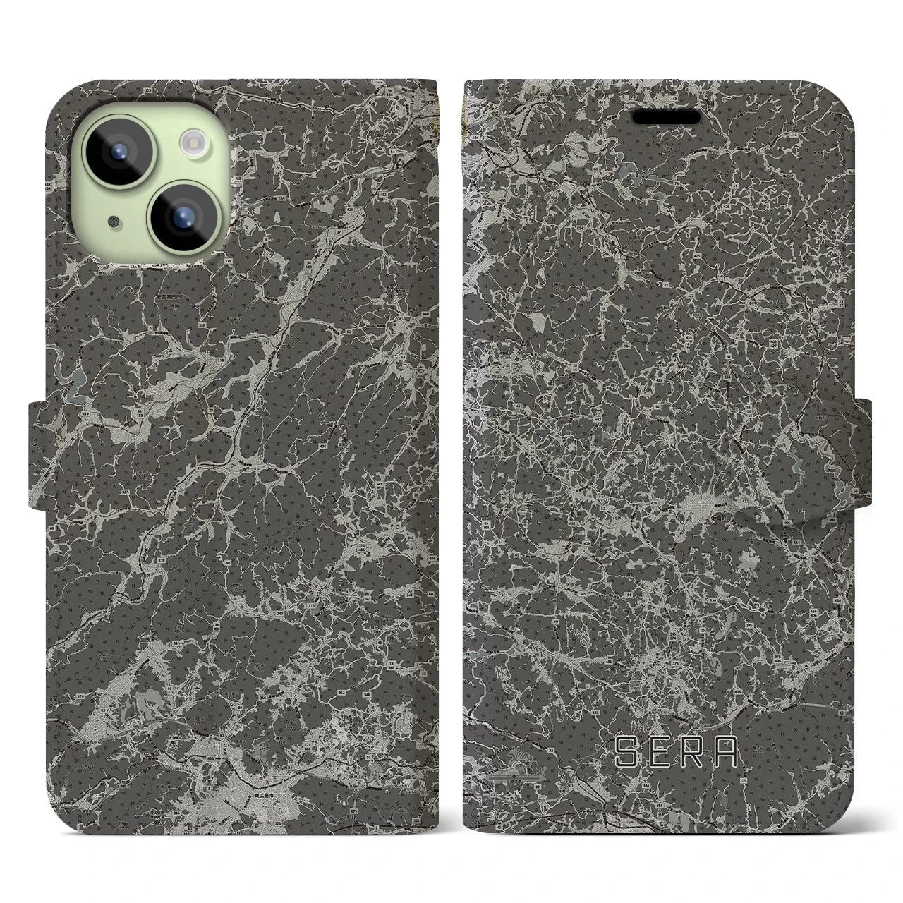 【世羅(広島県)】地図柄iPhoneケース(手帳タイプ)