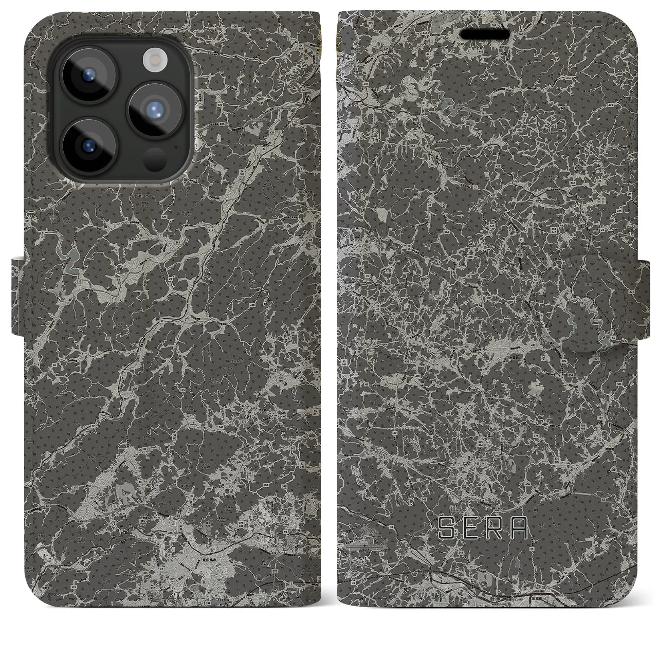 【世羅(広島県)】地図柄iPhoneケース(手帳タイプ)