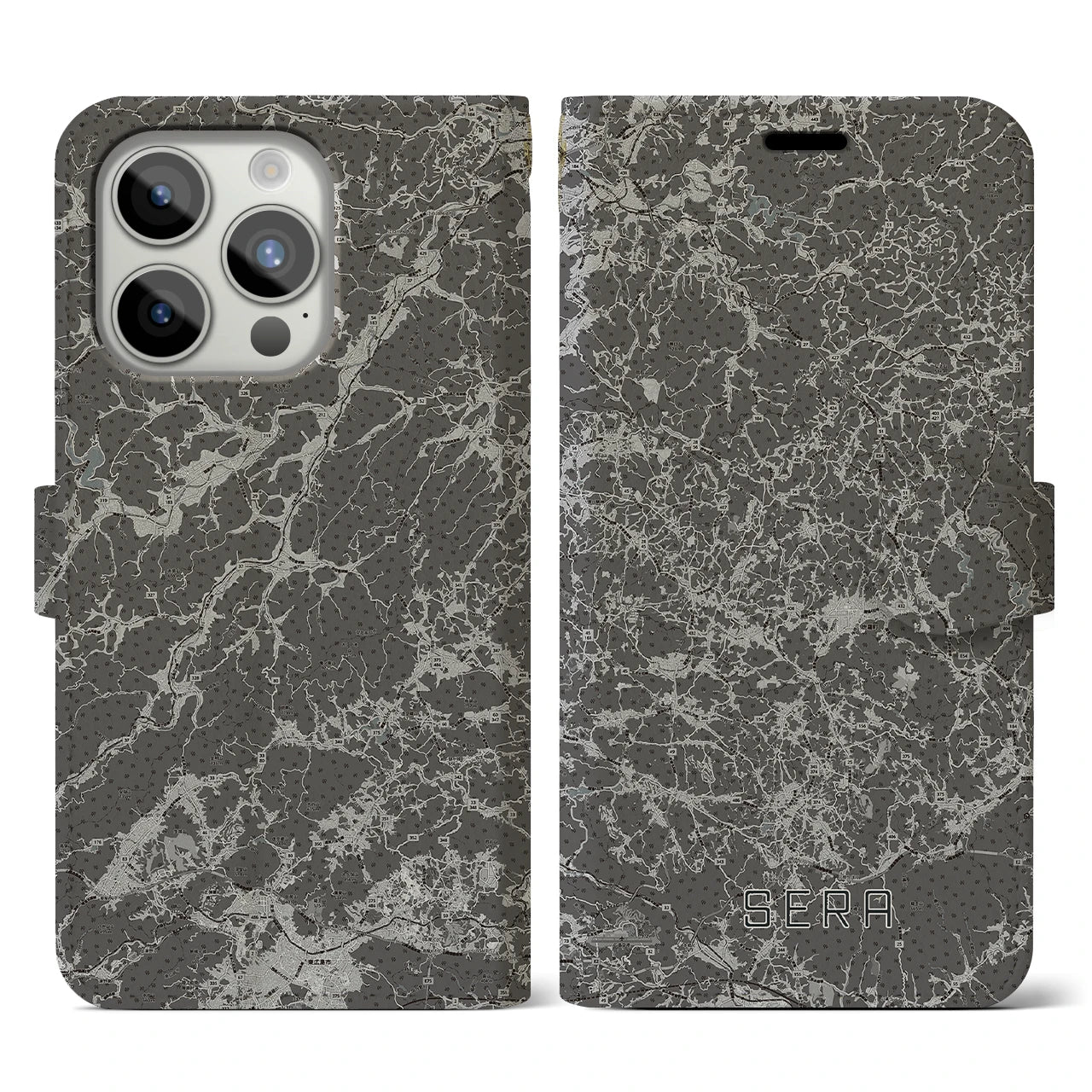 【世羅(広島県)】地図柄iPhoneケース(手帳タイプ)