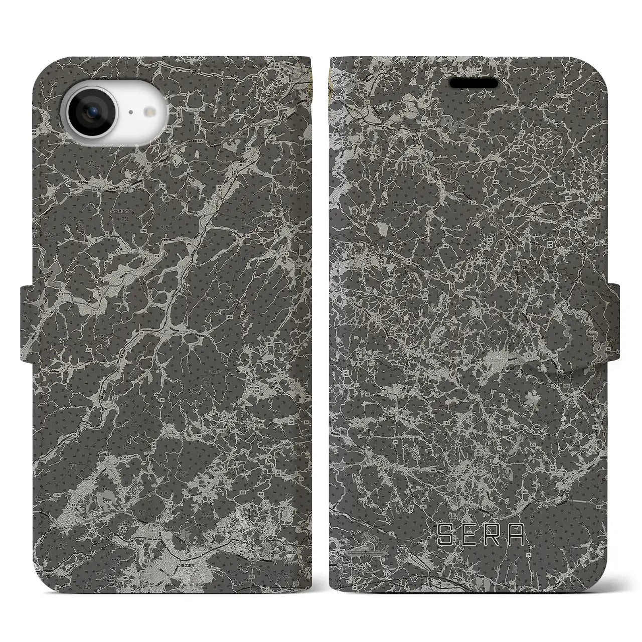 【世羅(広島県)】地図柄iPhoneケース(手帳タイプ)