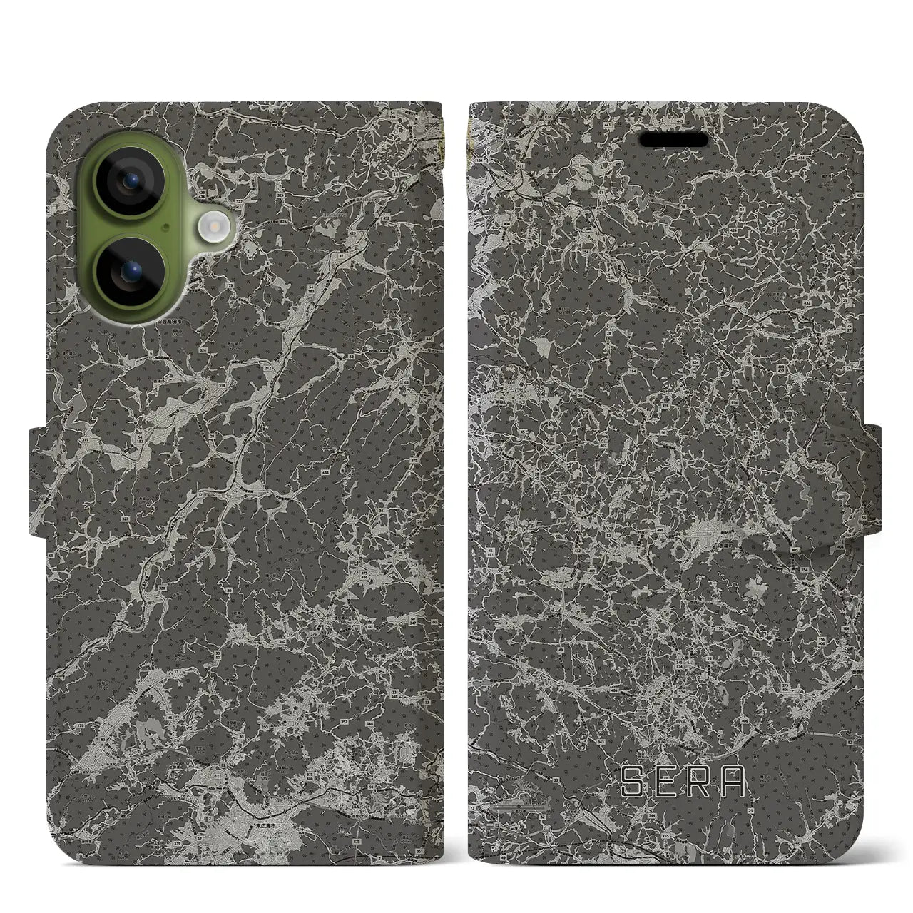 【世羅(広島県)】地図柄iPhoneケース(手帳タイプ)