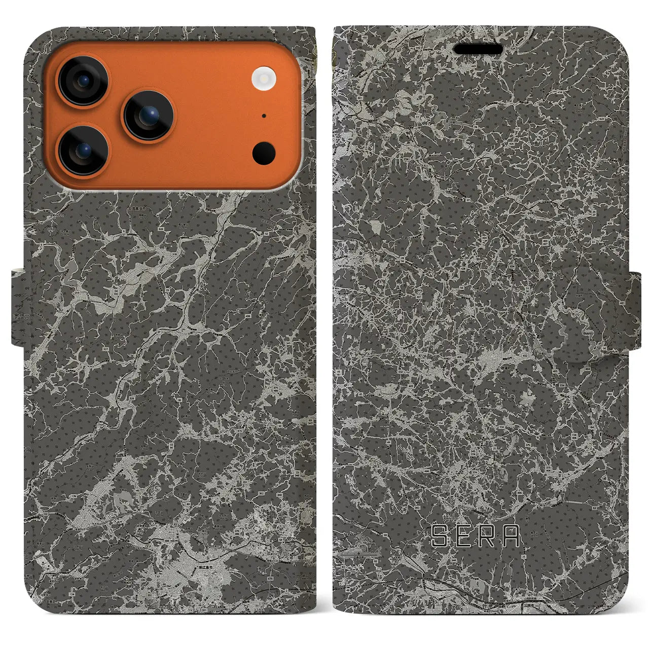 【世羅(広島県)】地図柄iPhoneケース(手帳タイプ)