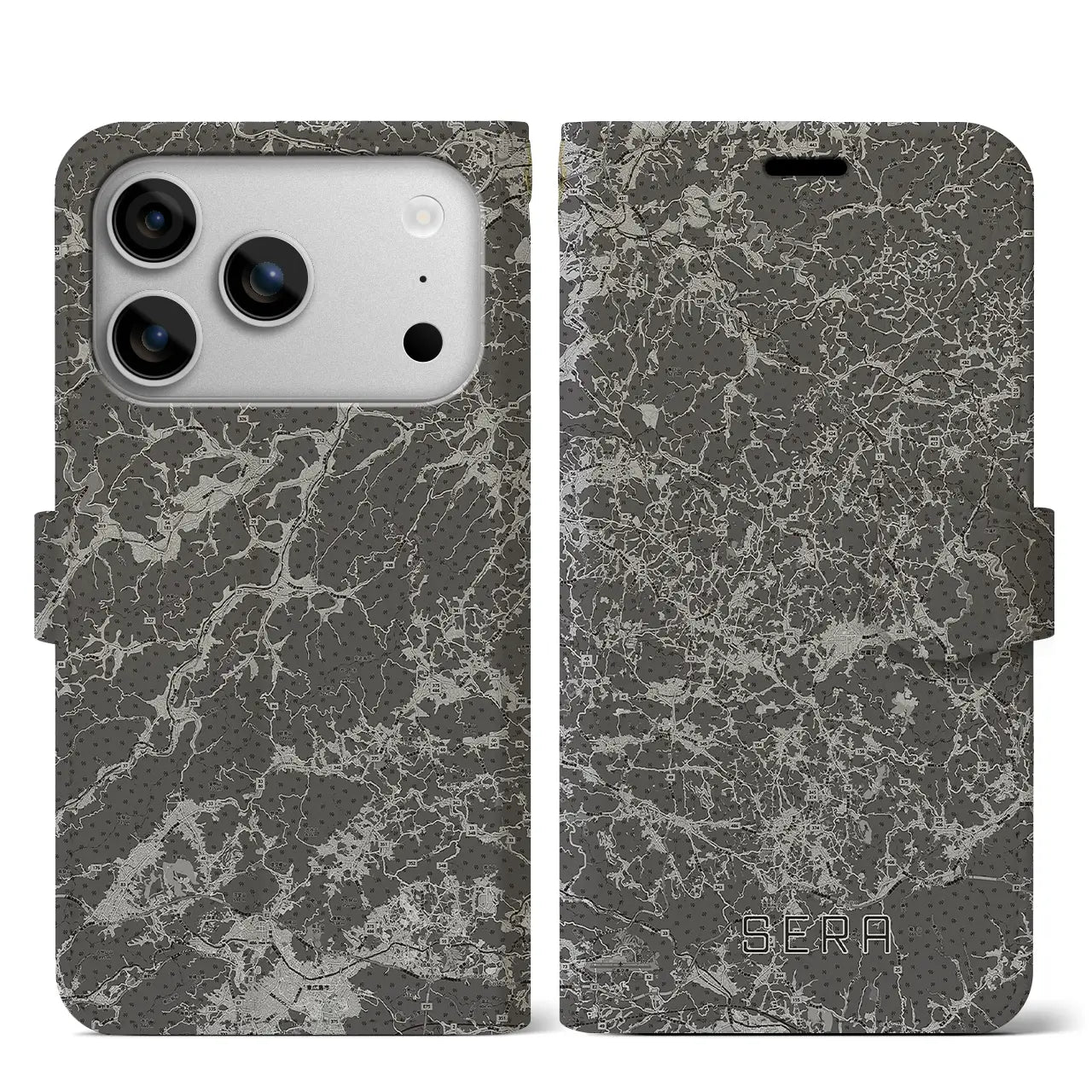 【世羅(広島県)】地図柄iPhoneケース(手帳タイプ)